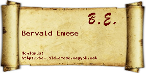 Bervald Emese névjegykártya